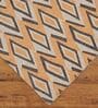 Orange Geometric Polyester 5 ft x 7 ft Machine Made Carpet