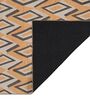 Orange Geometric Polyester 5 ft x 7 ft Machine Made Carpet