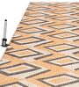 Orange Geometric Polyester 5 ft x 7 ft Machine Made Carpet