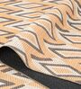 Orange Geometric Polyester 5 ft x 7 ft Machine Made Carpet