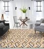 Orange Geometric Polyester 8 ft x 10 ft Machine Made Carpet