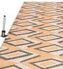Orange Geometric Polyester 8 ft x 10 ft Machine Made Carpet