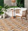Orange Geometric Polyester 9 ft x 12 ft Machine Made Carpet