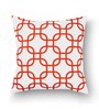 Orange Geometric Premium 16 x 16 Inches Cushion Cover (Set of 3)