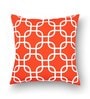 Orange Geometric Premium 16 x 16 Inches Cushion Cover (Set of 3)