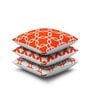 Orange Geometric Premium 16 x 16 Inches Cushion Cover (Set of 3)
