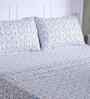 Orange Geometric Print 144 TC Cotton King Size Bed Sheet with 2 Pillow Covers Sensory Bloom Collection