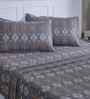 Orange Geometric Print 144 TC Cotton Single Bed Sheet with 1 Pillow Cover Sensory Bloom Collection