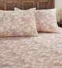 Orange Geometric Print 200 TC Cotton Double Bed Sheet with 2 Pillow Covers Eclectic Geo Collection
