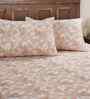 Orange Geometric Print 200 TC Cotton King Size Bed Sheet with 2 Pillow Covers Eclectic Geo Collection