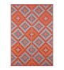 Orange Geometrical Polyproylene 4 ft x 6 ft Machine Made Picnic  Mats