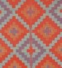 Orange Geometrical Polyproylene 4 ft x 6 ft Machine Made Picnic  Mats