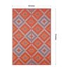 Orange Geometrical Polyproylene 4 ft x 6 ft Machine Made Picnic  Mats