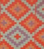 Orange Geometrical Polyproylene 6 ft x 9 ft Machine Made Picnic  Mats