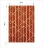 Orange Geometrical Wool 5 ft x 7 ft Hand Tufted Carpet
