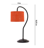 Orange Jute Curvy Table Lamp with Iron Base