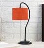 Orange Jute Curvy Table Lamp with Iron Base