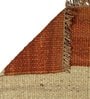 Orange Jute Reversible Hand Woven 4 x 2 Feet Dhurrie