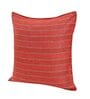 Orange Jute Stripes 16x16 inches  Regular Cushion Covers  (2Pcs)