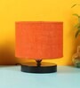 Orange Jute Table Lamp With Iron Base 