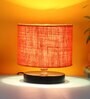 Orange Jute Table Lamp With Iron Base 