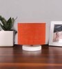 Orange Jute Table Lamp with White wood base -37