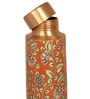 Orange Kalamkari 950ml Copper water Bottle
