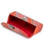 Orange Leather Handcrafted Embossed Sunglasses Cover