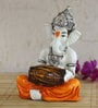 Orange Lord Ganesha Playing Dholak