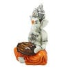 Orange Lord Ganesha Playing Dholak