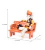Orange Lord Sitting Ganesha Statue Idol Resting Ganpati Figurine