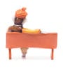 Orange Lord Sitting Ganesha Statue Idol Resting Ganpati Figurine