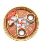 Orange Marble Pooja Thali