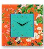 Orange Pinewood & MDF Traditional Wall Clock