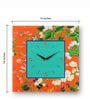 Orange Pinewood & MDF Traditional Wall Clock
