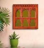 Orange Merwar Jharokha Wooden Wall Mirror