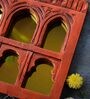 Orange Merwar Jharokha Wooden Wall Mirror