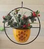 Orange Metal Circular Hanging Planter
