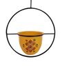 Orange Metal Circular Hanging Planter