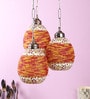 Addler Orange Glass Cluster Hanging Light