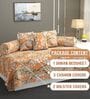 Orange Microfibre 240 TC 6 Pcs Diwan Set