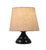 Uniquely Orange Natural Fiber Shade Night Lamp With Metal Base