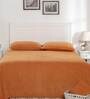 Orange Solid 110 TC Cotton Single Bed Cover