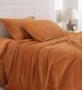 Orange Solid 110 TC Cotton Single Bed Cover