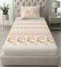 Orange Peel Spring Glory Cotton186 TC Single Bedsheet With 1 Pillow Cover