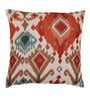 Orange Traditional Poly Canvas 16 x 16 Inches Cushion Cover