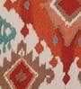 Orange Traditional Poly Canvas 16 x 16 Inches Cushion Cover