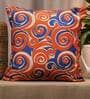 Orange Polycanvas Abstract 16x16 inches Cushion Covers (Set of 1)
