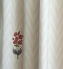 Orange Polycanvas Floral 7ft Blackout Fabric Loops Door Curtain
