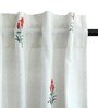 Orange Polycanvas Floral 7ft Blackout Fabric Loops Door Curtain